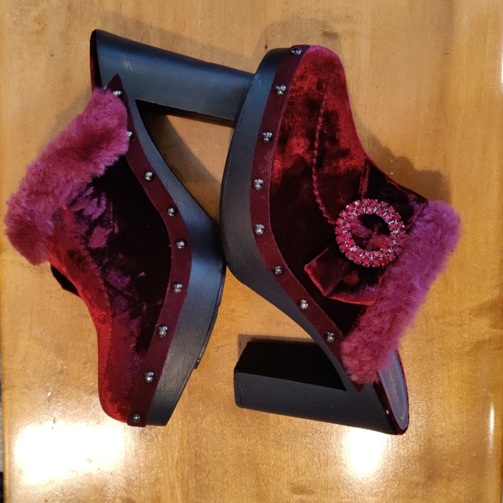 Via Spiga made in Italy burgundy velvet mules size 6.5 - Picture 6 of 14
